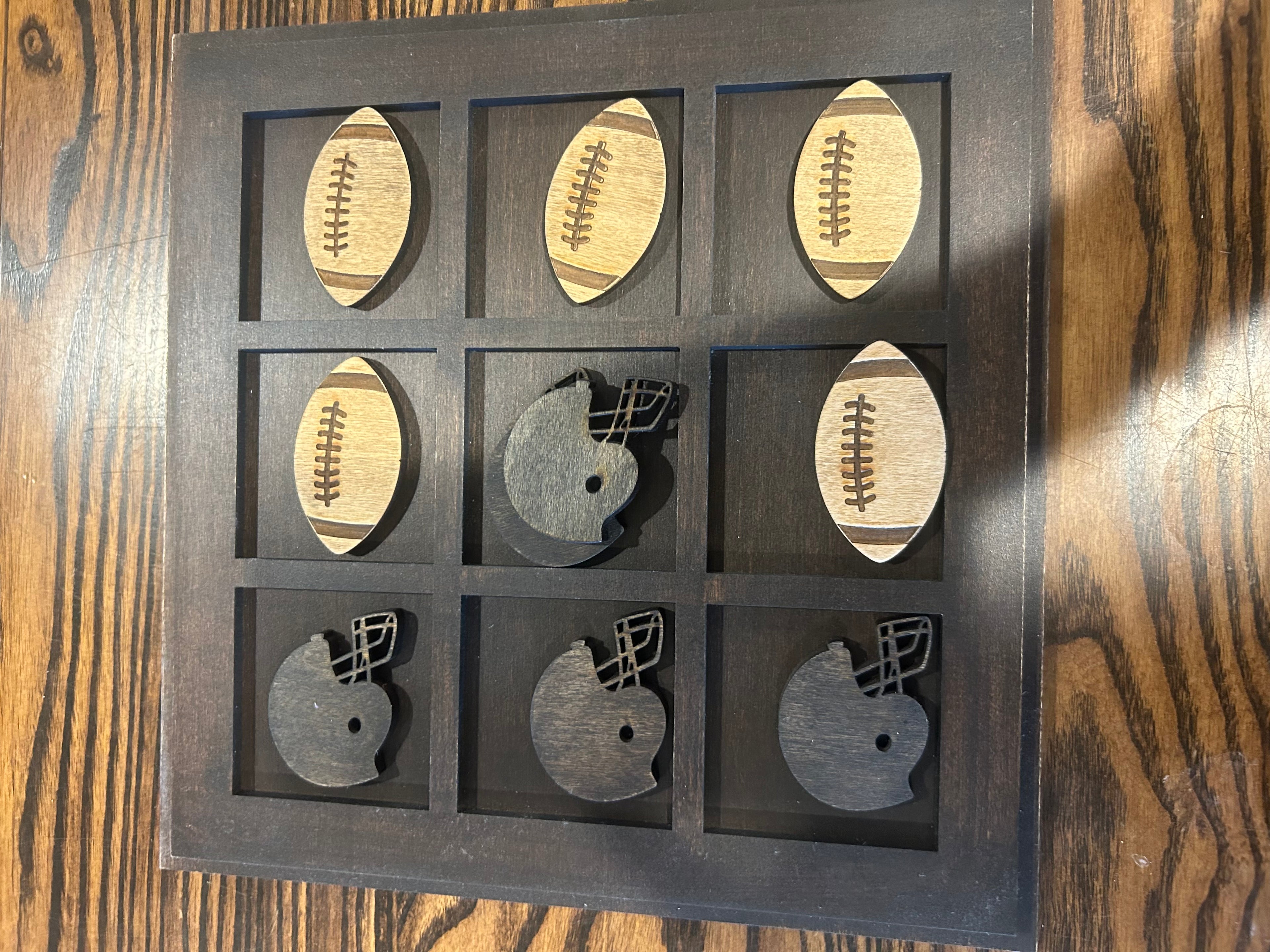 Walnut Stained Tic Tac Toe Board