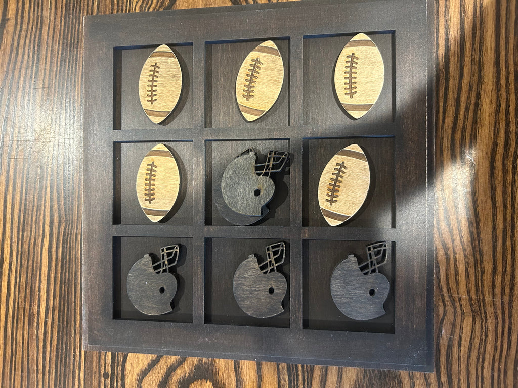 Walnut Stained Tic Tac Toe Board