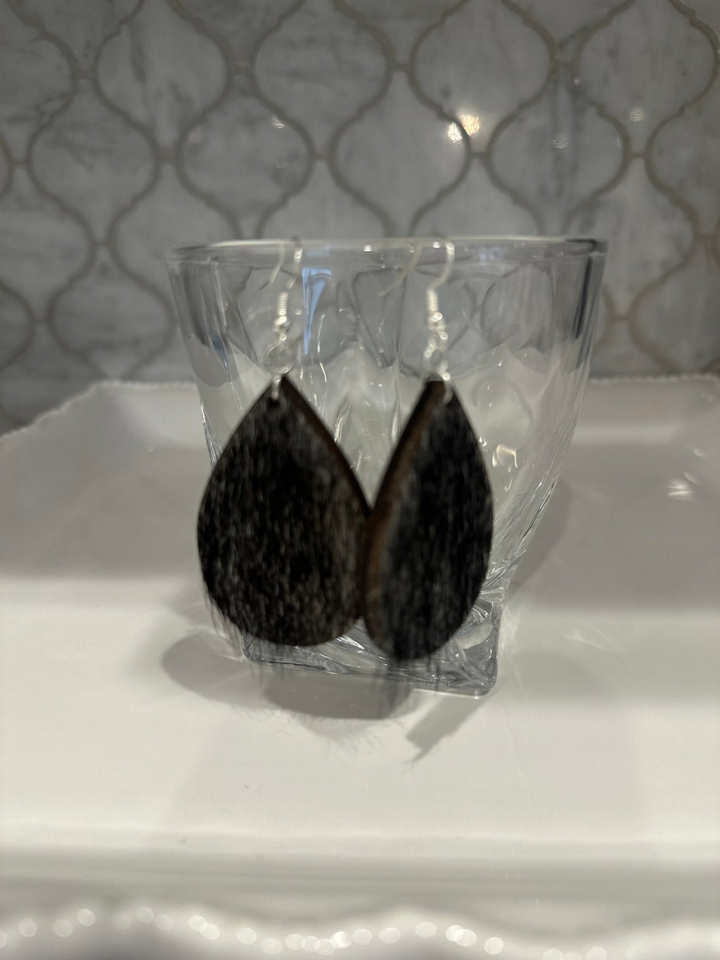 Western Earrings Cowhide Dangles