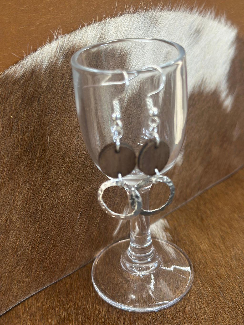 Lightweight Walnut & Silver Earrings