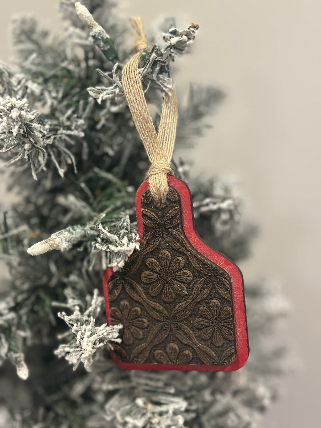 Cattle Tag Ornament Laser engraved double layer