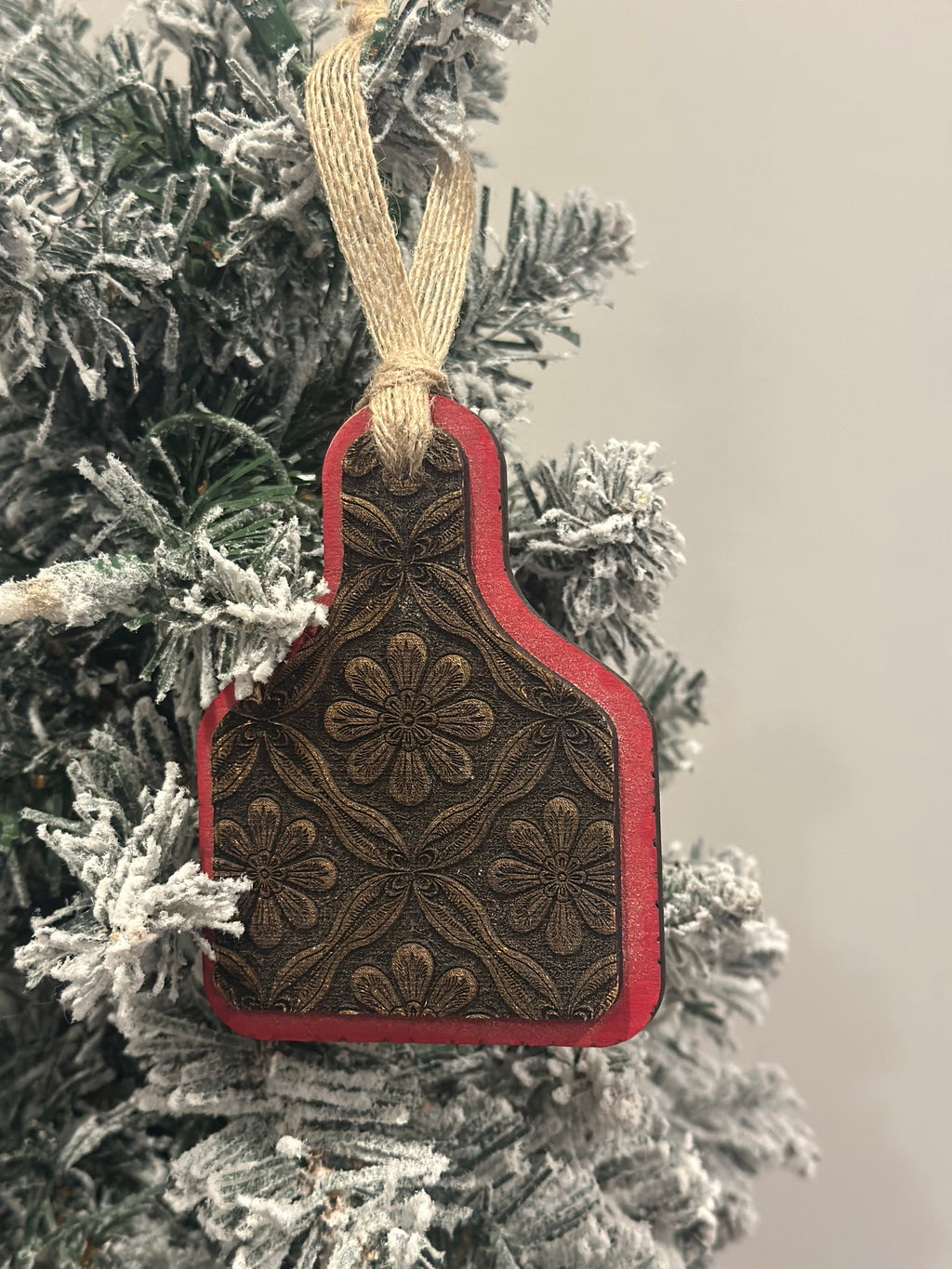 Cattle Tag Ornament Laser engraved double layer
