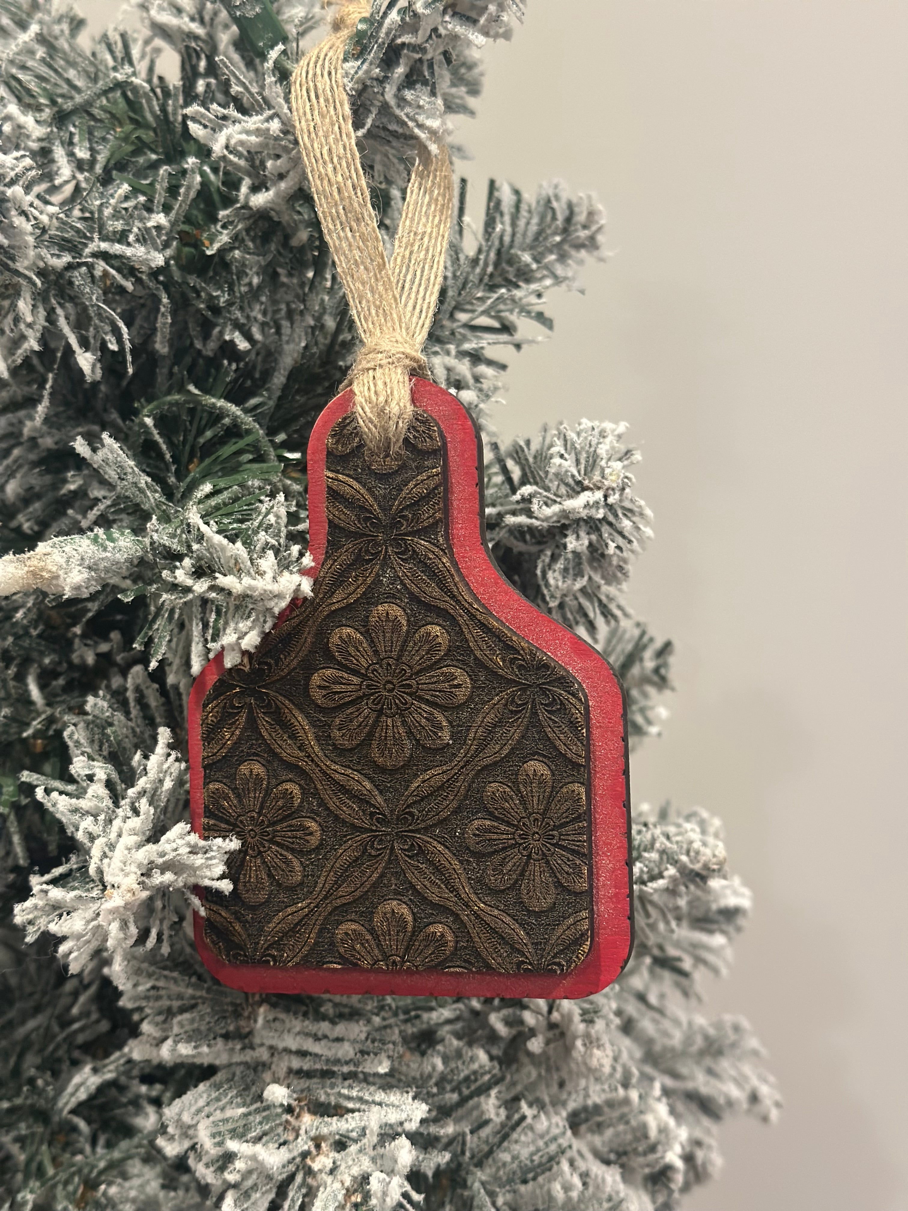 Cattle Tag Ornament Laser engraved double layer
