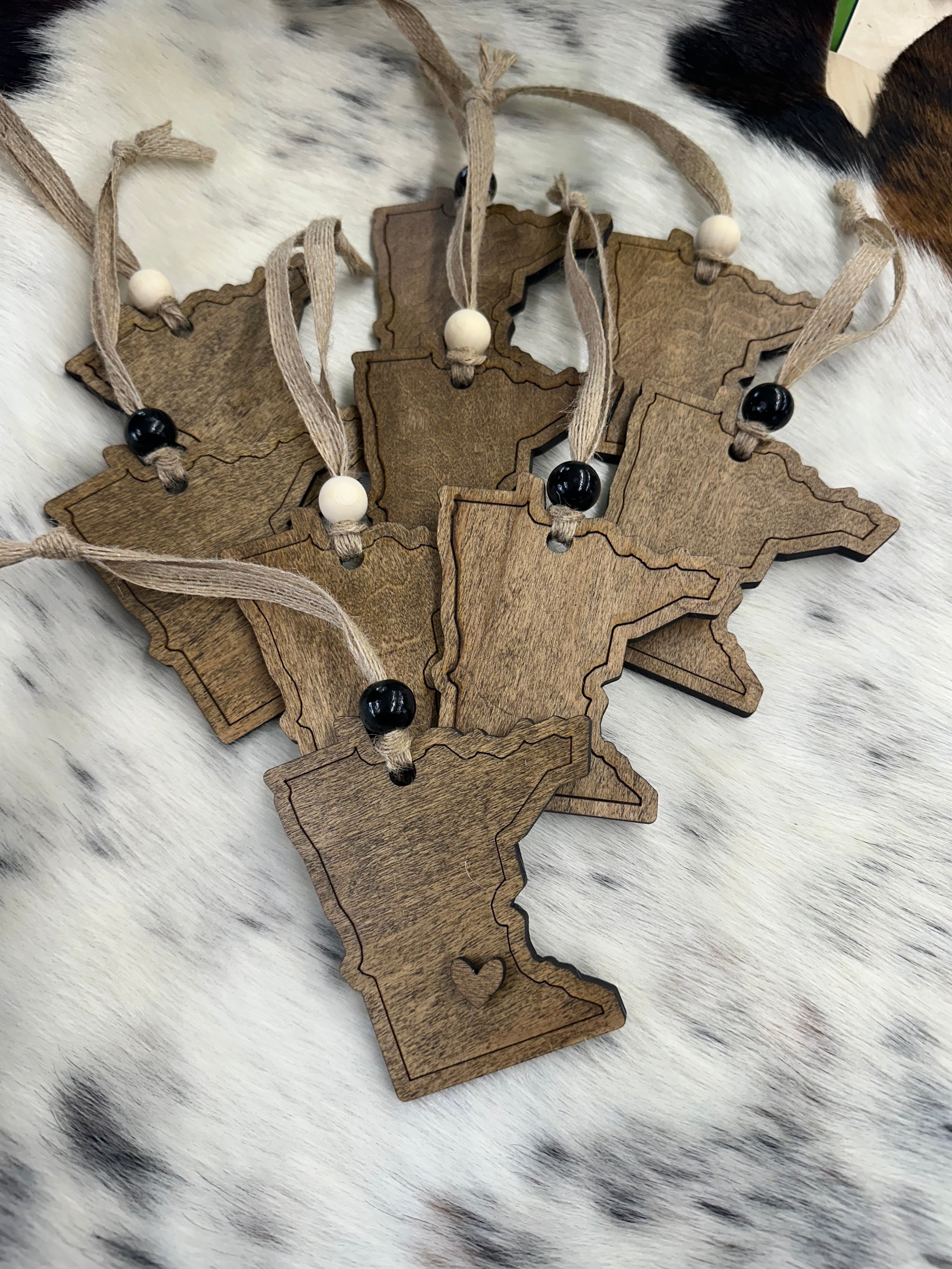 Minnesota Ornament with Heart