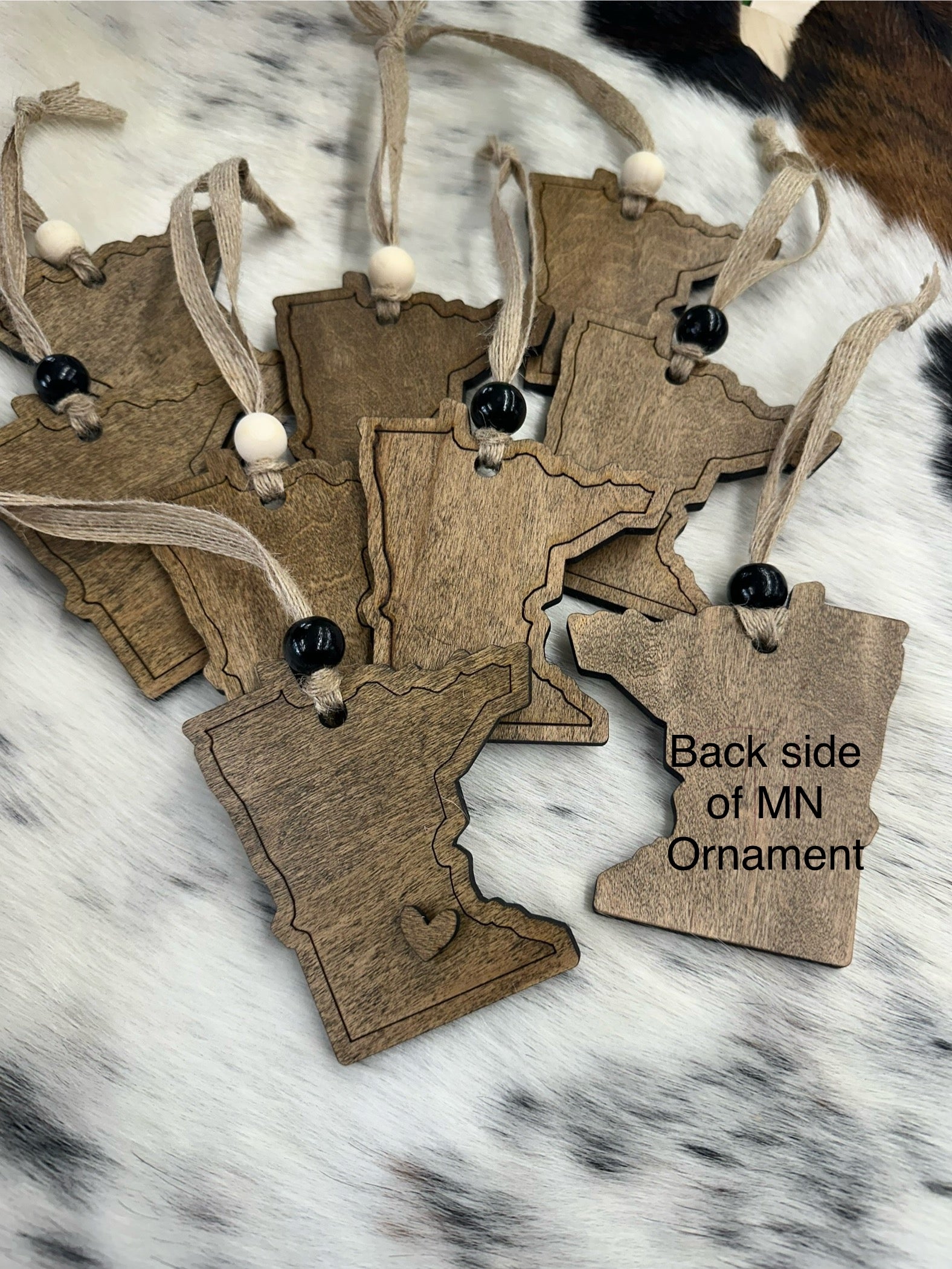 Minnesota Ornament with Heart