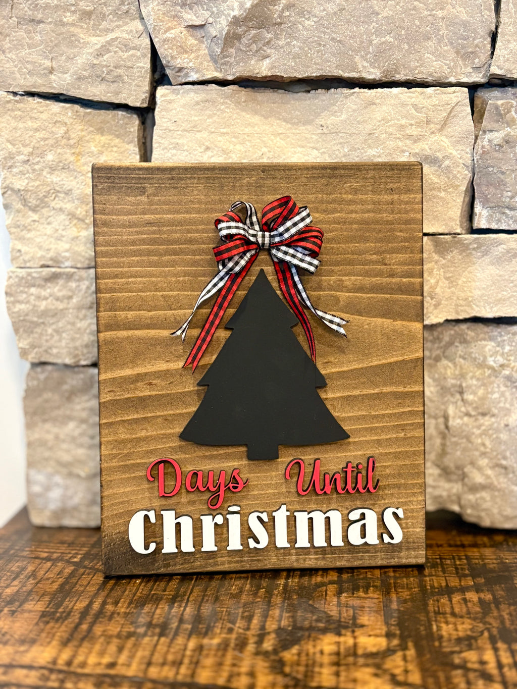 Christmas Countdown layered sign with chalkboard tree