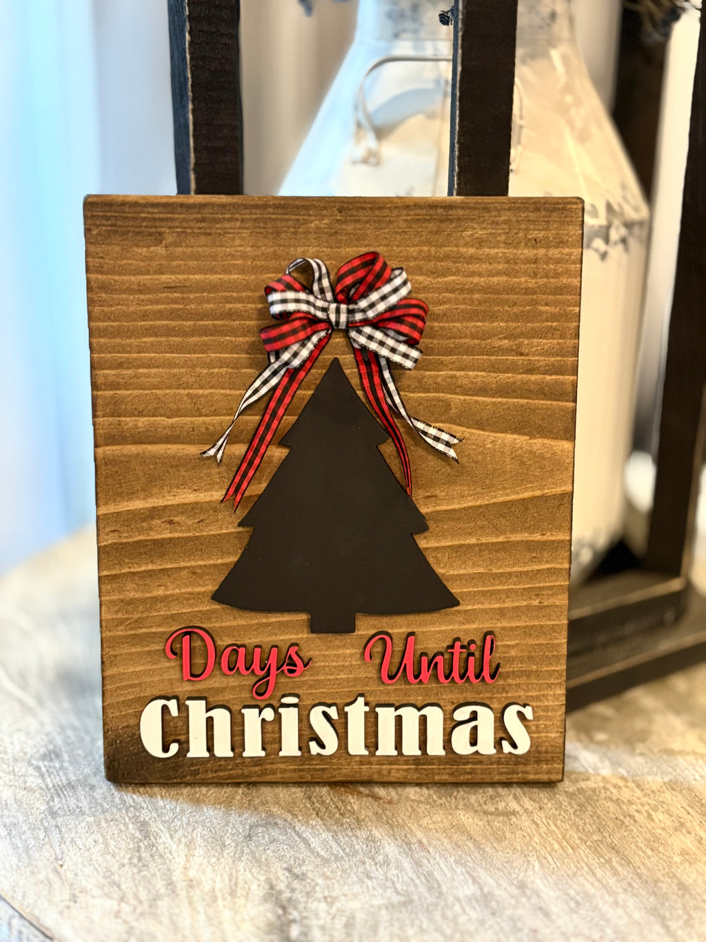 Christmas Countdown layered sign with chalkboard tree