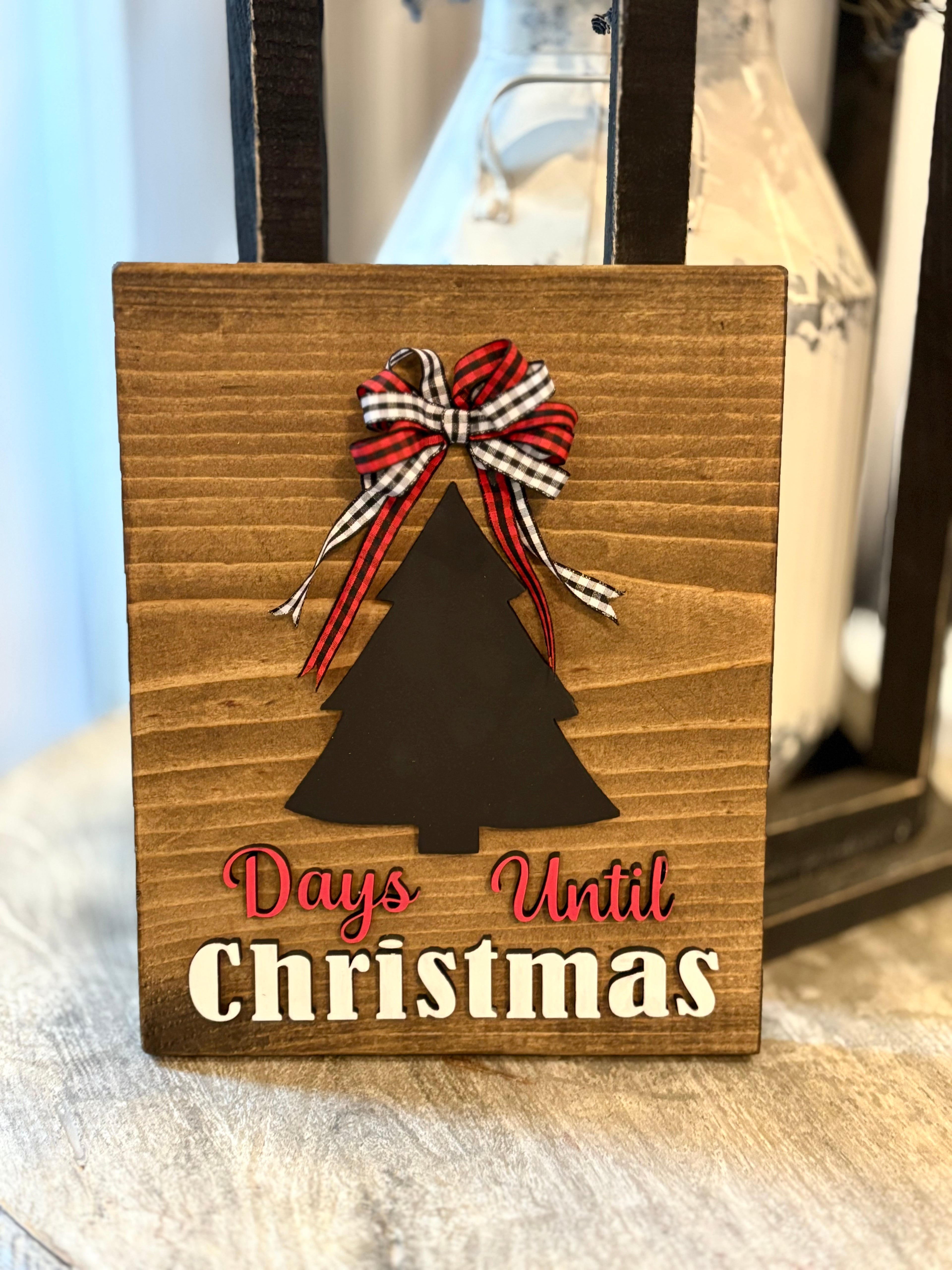 Christmas Countdown layered sign with chalkboard tree