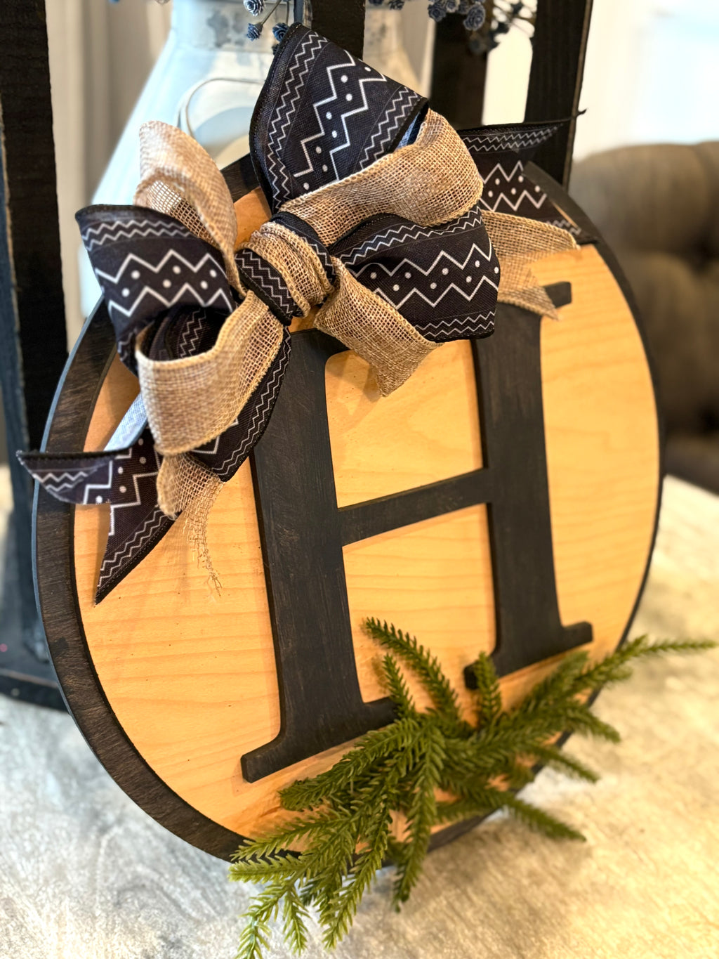 Last Name Initial Holiday Sign