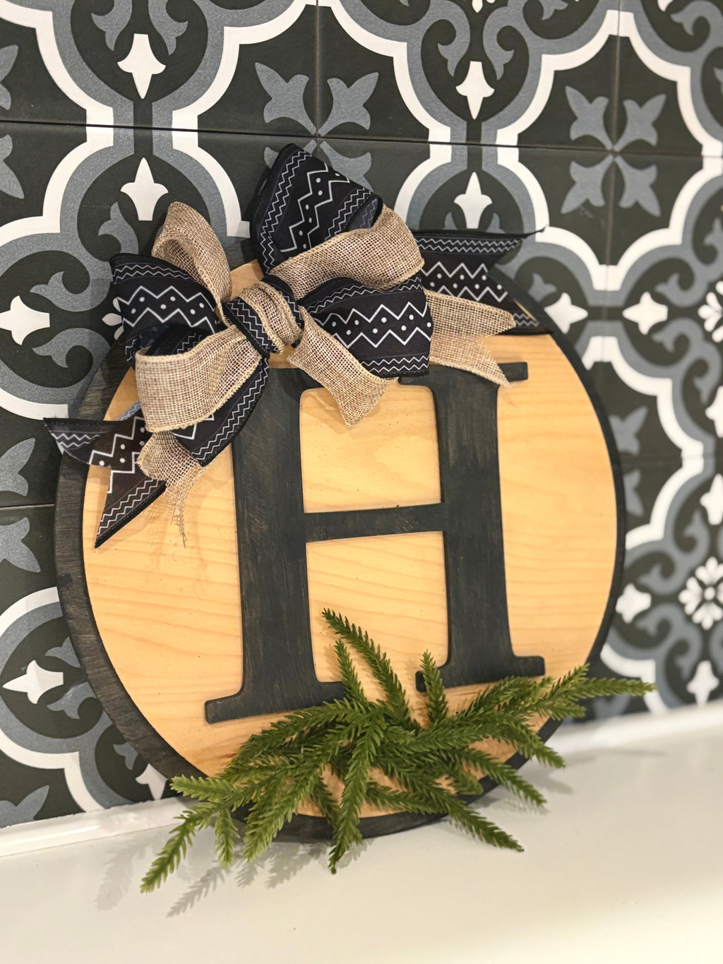 Last Name Initial Holiday Sign