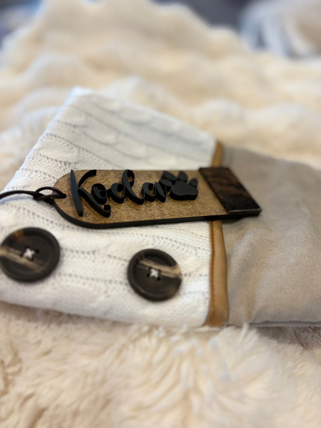 Stocking Tags with Cowhide