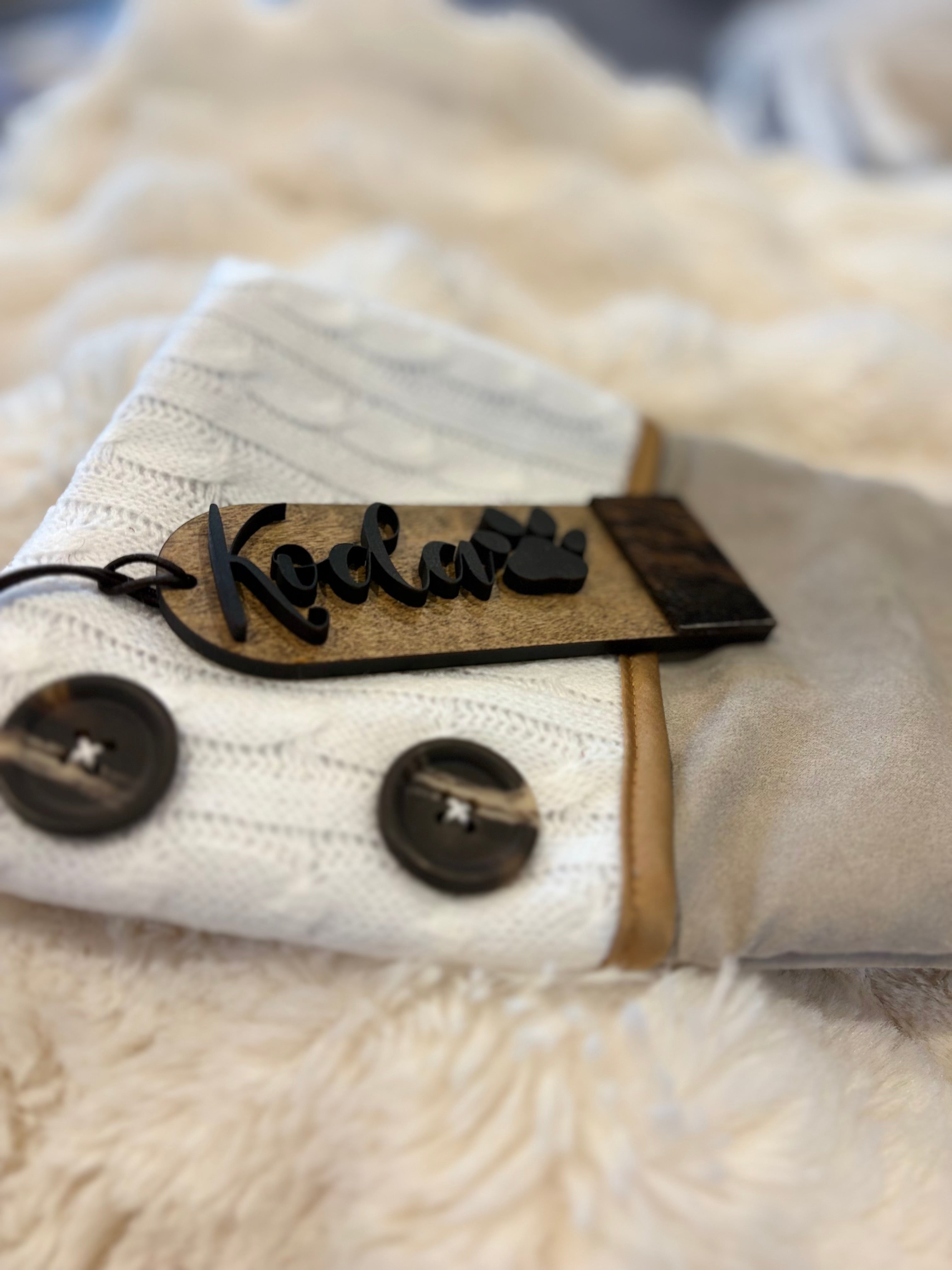 Stocking Tags with Cowhide