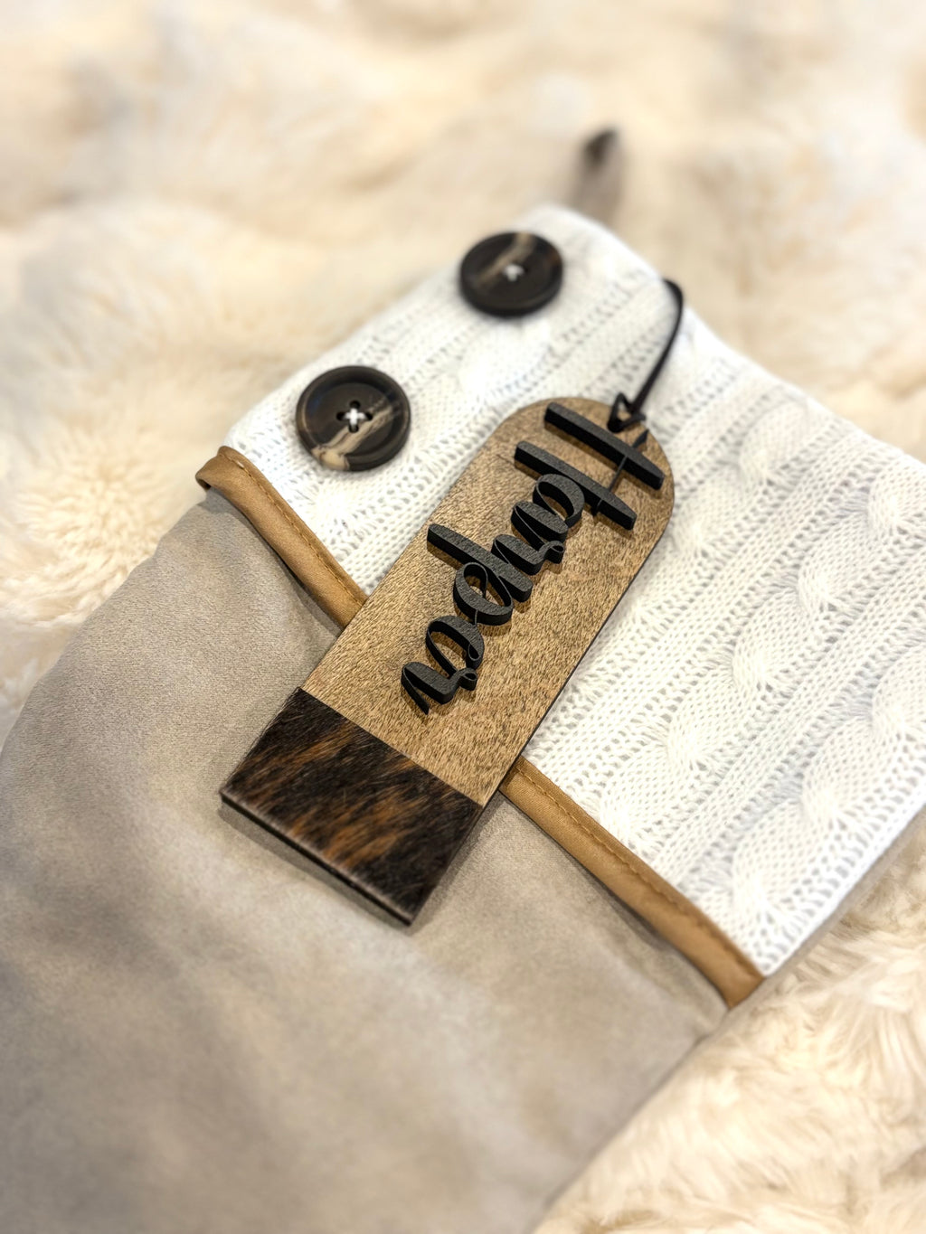 Stocking Tags with Cowhide