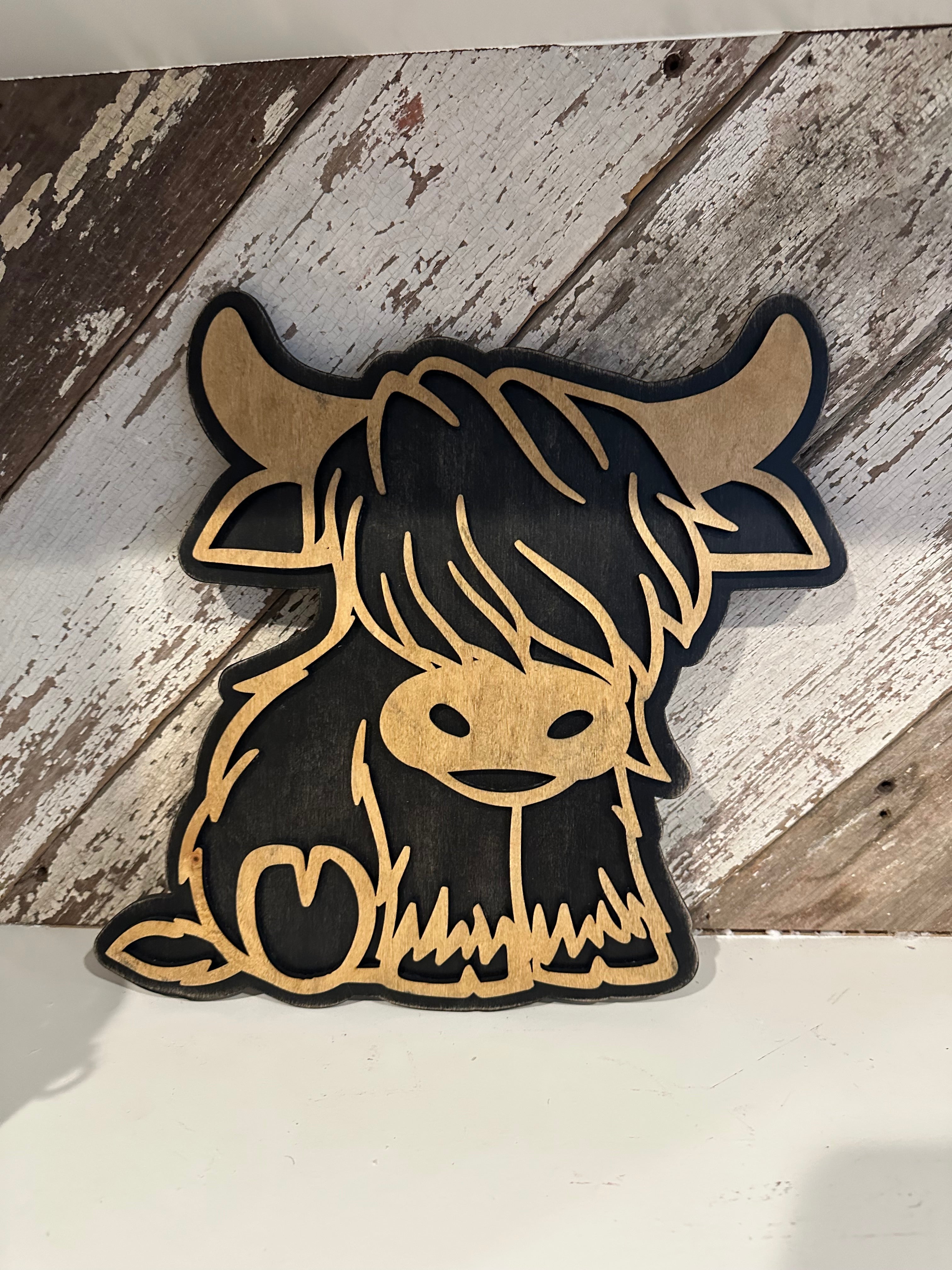 Highland Cow Double layered art