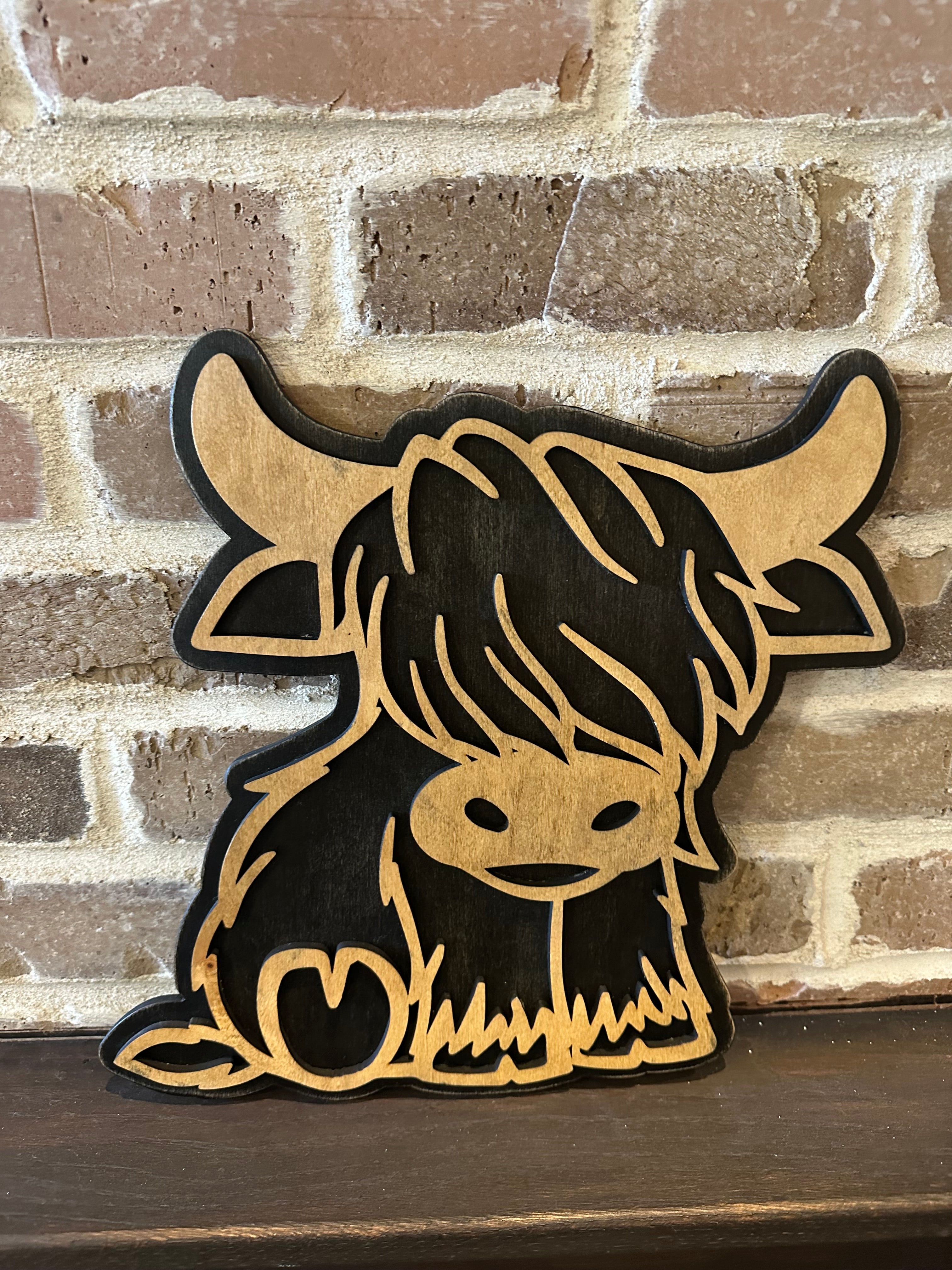 Highland Cow Double layered art