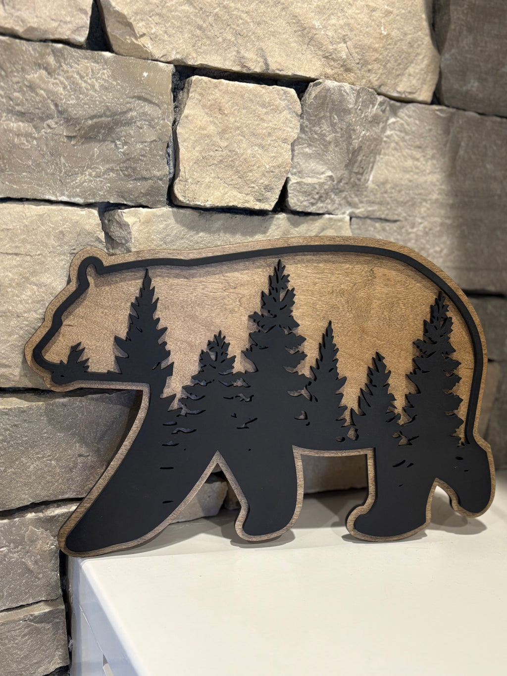 Rustic Bear Decor - Handcrafted Cabin & Hunting Lodge Wall Art - Perfect Gift for Dad, Grandpa & Outdoorsmen - Wilderness Charm