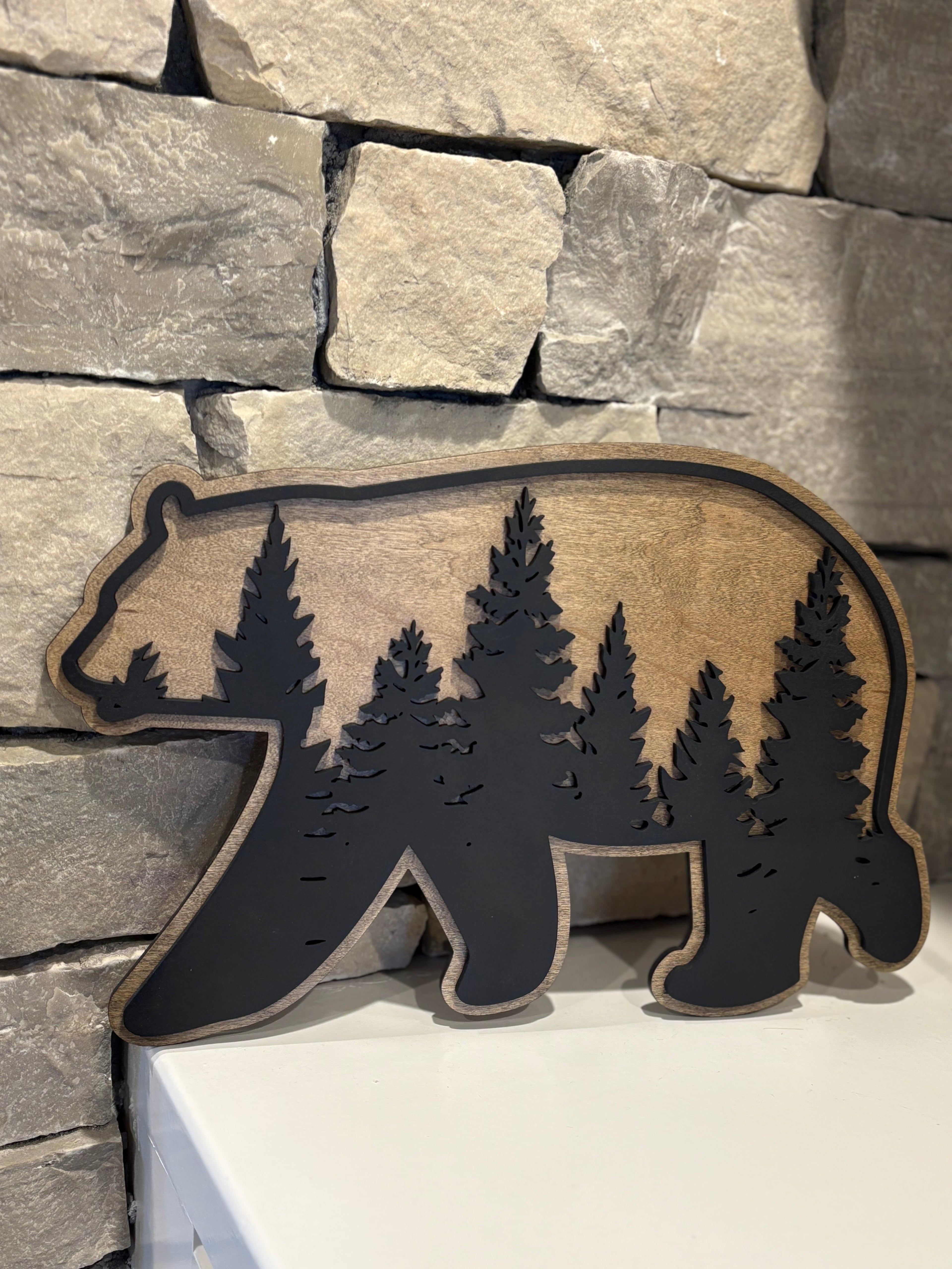 Rustic Bear Decor - Handcrafted Cabin & Hunting Lodge Wall Art - Perfect Gift for Dad, Grandpa & Outdoorsmen - Wilderness Charm