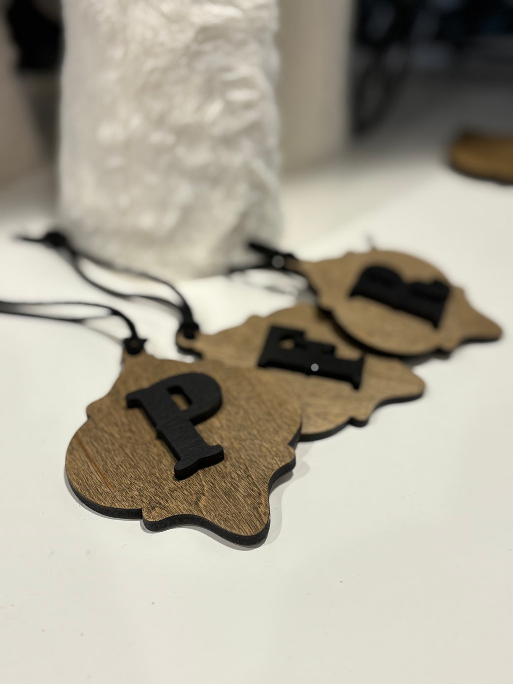 Personalized Letter Ornaments - Boho Western Layered Wood Christmas Decor - Custom Initial Gift - Handcrafted Keepsake