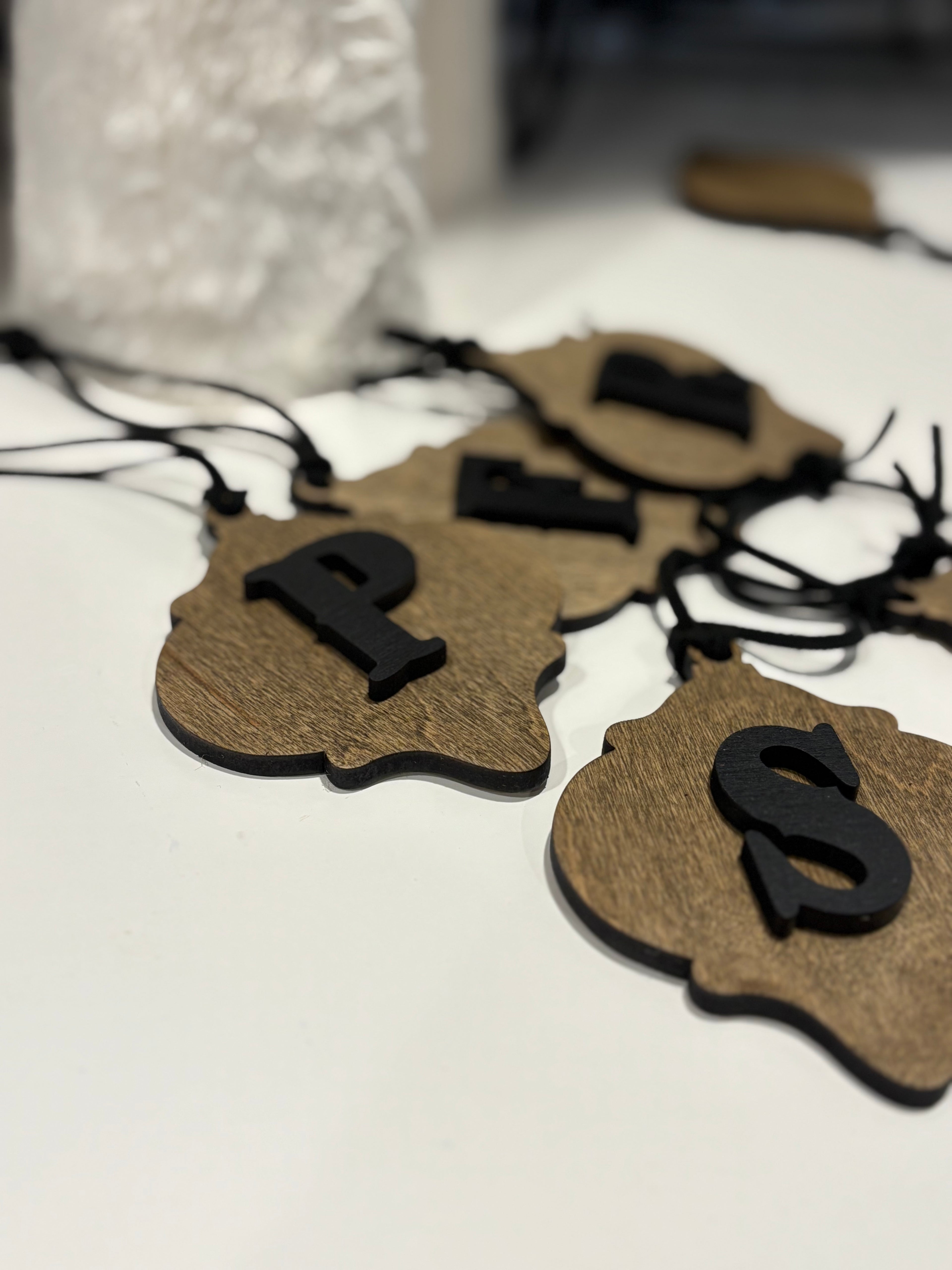 Personalized Letter Ornaments - Boho Western Layered Wood Christmas Decor - Custom Initial Gift - Handcrafted Keepsake