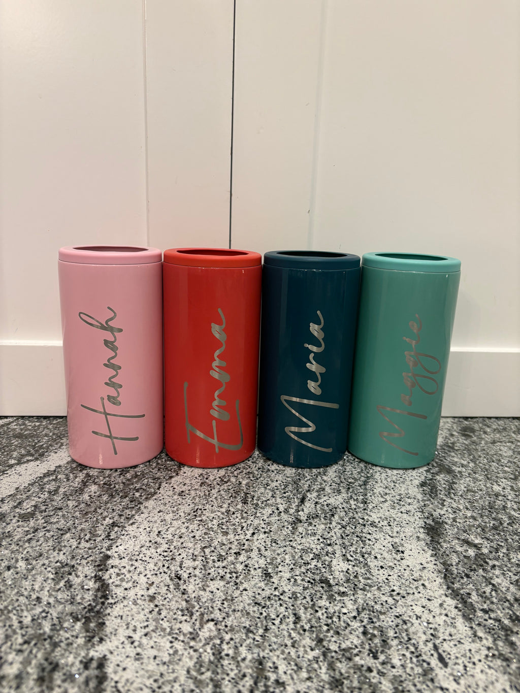 Custom Engraved Koozie Cups Ideal for Wedding Party Gifts, Holiday Stocking Stuffers and Personalized Friend Presents