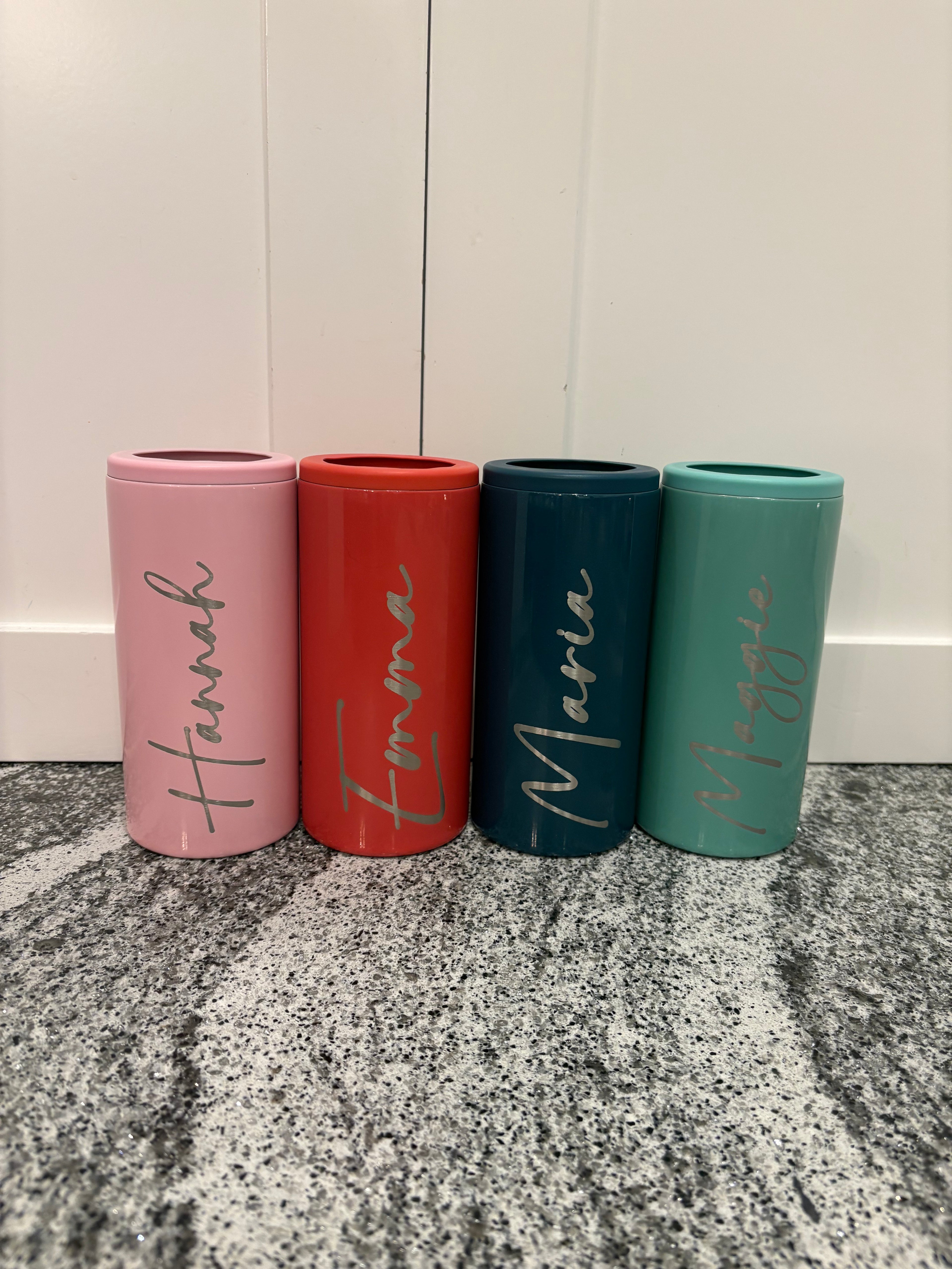 Custom Engraved Koozie Cups Ideal for Wedding Party Gifts, Holiday Stocking Stuffers and Personalized Friend Presents