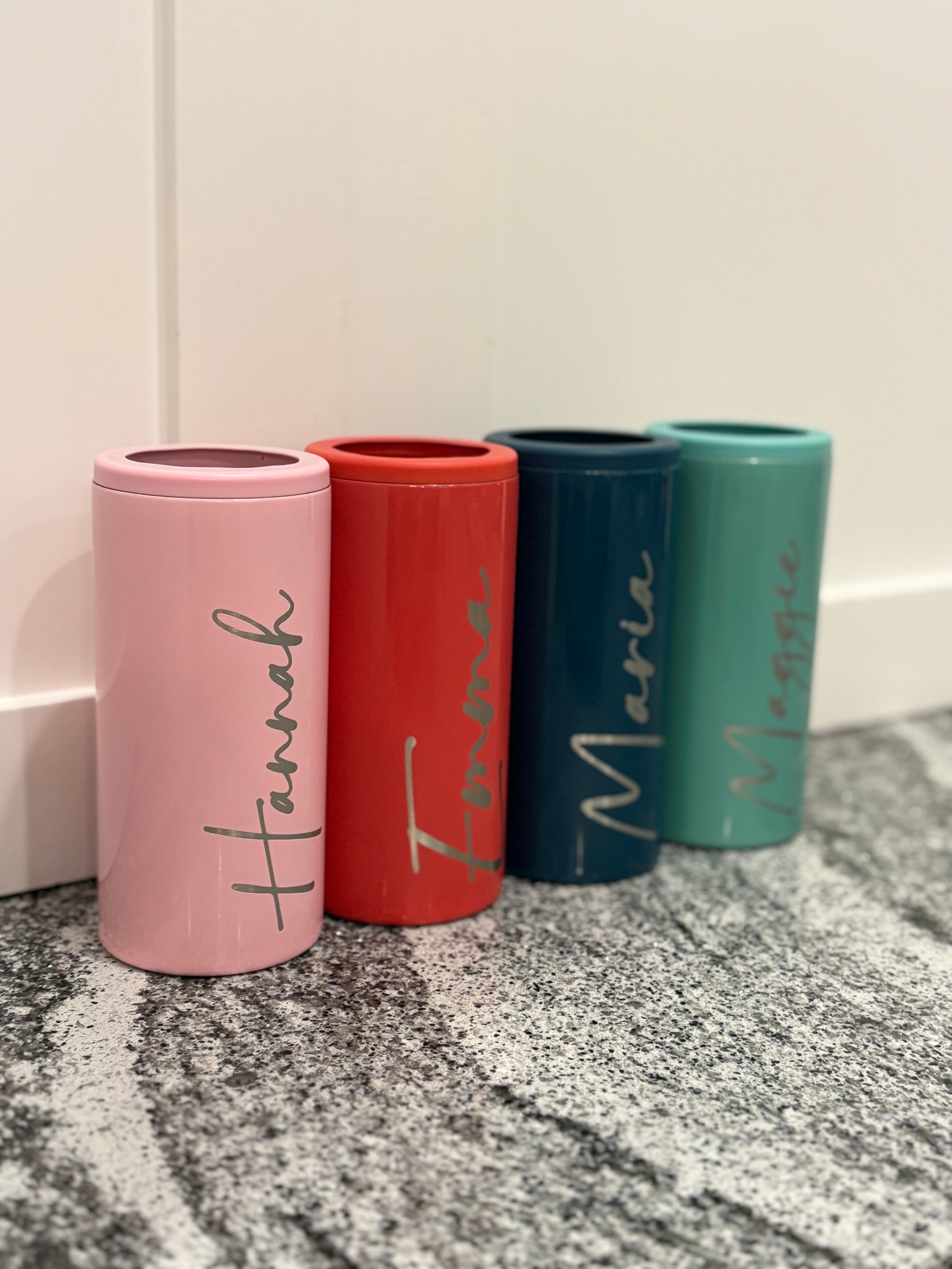 Custom Engraved Koozie Cups Ideal for Wedding Party Gifts, Holiday Stocking Stuffers and Personalized Friend Presents