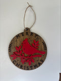 Handcrafted Cardinal Merry Christmas Ornament Perfect for Holiday Tree Decor, Memorial Gifts and Festive Keepsakes