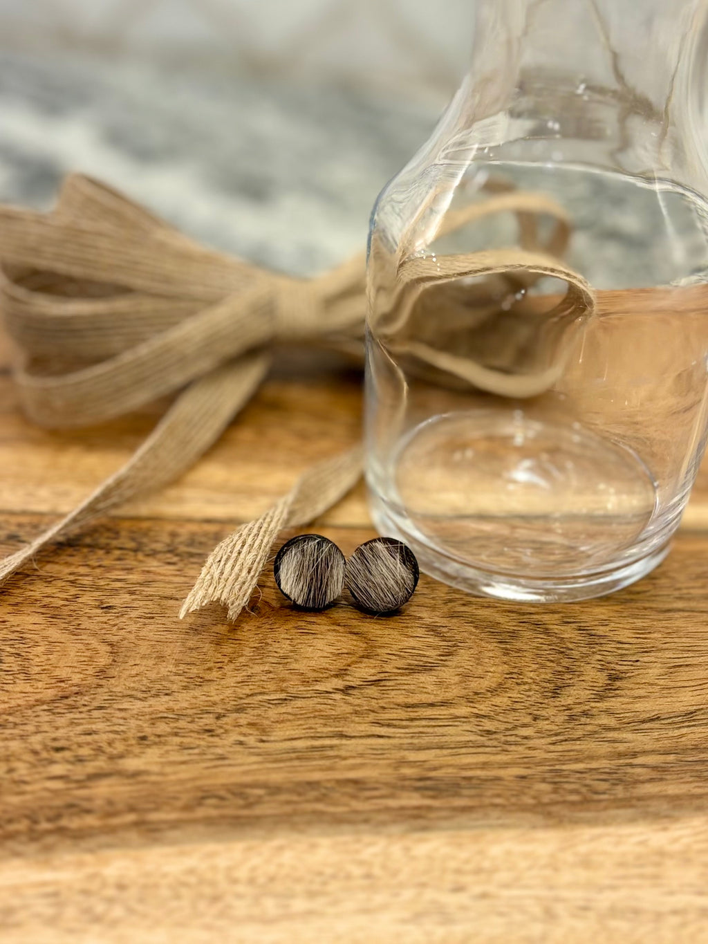 Cowhide Stud Earrings - Western Jewelry